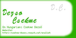 dezso csekme business card